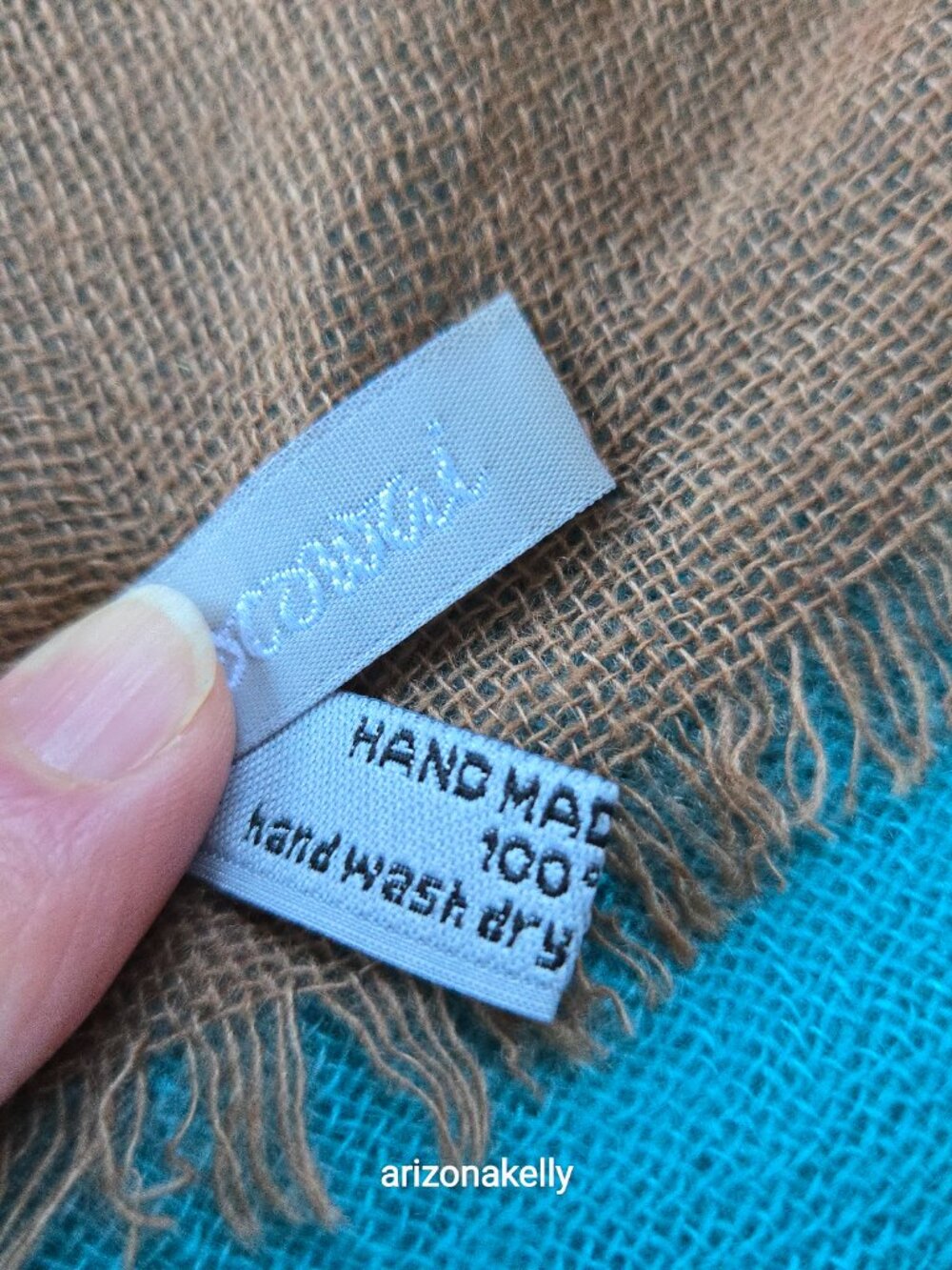 NWOT Cocowai Cashmere Woven Scarf Lightweight Blue - Picture 4 of 10